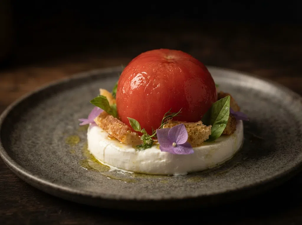 Tomato Tartare, Soft Goat Cheese, Sourdough Croutons